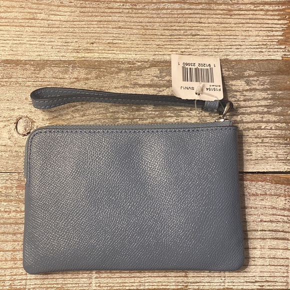 Coach Blue Corner Zip Wristlet Clutch - Picture 2 of 4
